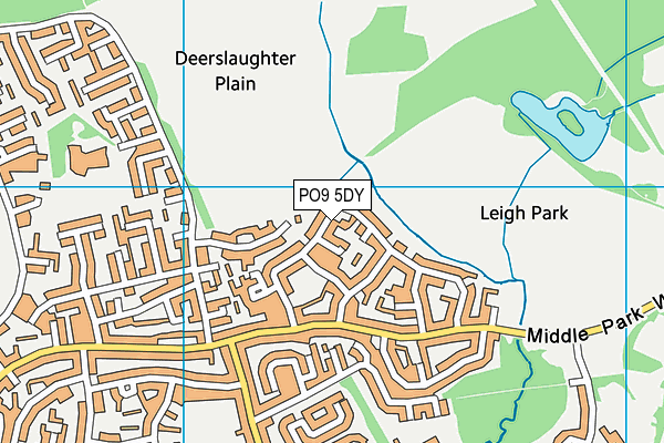 PO9 5DY map - OS VectorMap District (Ordnance Survey)