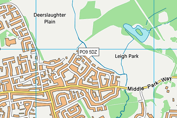 PO9 5DZ map - OS VectorMap District (Ordnance Survey)