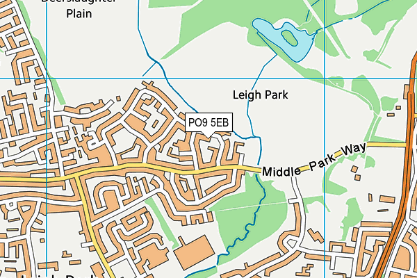 PO9 5EB map - OS VectorMap District (Ordnance Survey)