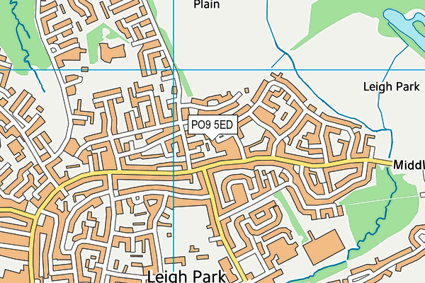 PO9 5ED map - OS VectorMap District (Ordnance Survey)