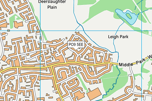 PO9 5EE map - OS VectorMap District (Ordnance Survey)