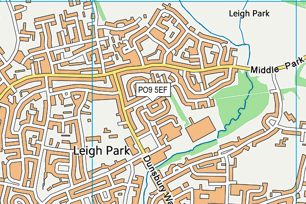 PO9 5EF map - OS VectorMap District (Ordnance Survey)