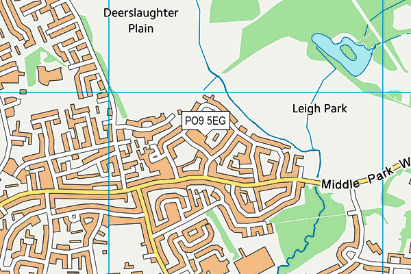 PO9 5EG map - OS VectorMap District (Ordnance Survey)