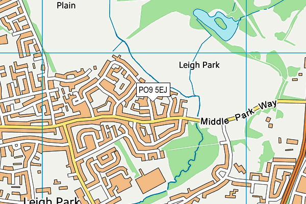 PO9 5EJ map - OS VectorMap District (Ordnance Survey)