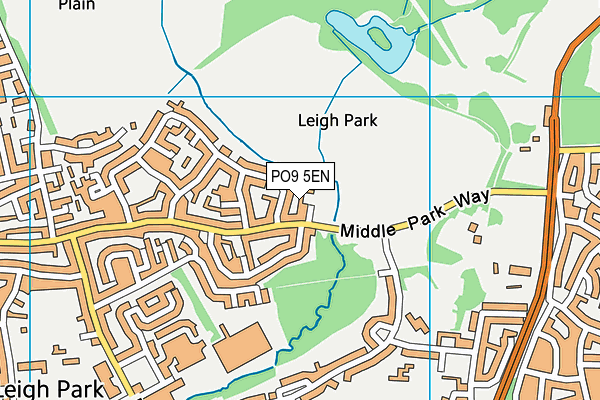 PO9 5EN map - OS VectorMap District (Ordnance Survey)