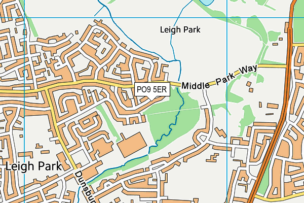 PO9 5ER map - OS VectorMap District (Ordnance Survey)