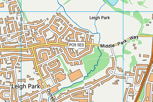 PO9 5ES map - OS VectorMap District (Ordnance Survey)