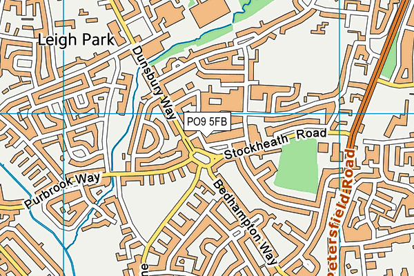 Leigh Fitness map (PO9 5FB) - OS VectorMap District (Ordnance Survey)