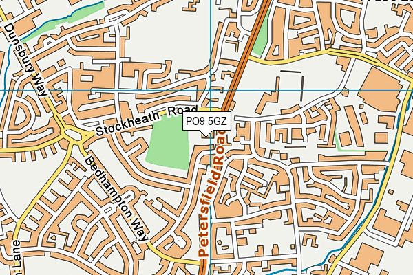 PO9 5GZ map - OS VectorMap District (Ordnance Survey)