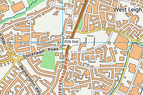 PO9 5HA map - OS VectorMap District (Ordnance Survey)