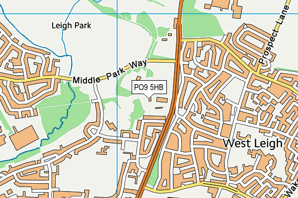 PO9 5HB map - OS VectorMap District (Ordnance Survey)