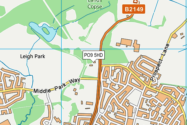 PO9 5HD map - OS VectorMap District (Ordnance Survey)