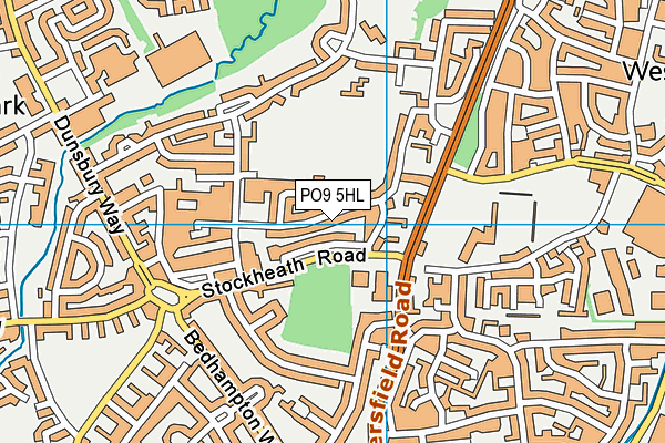 PO9 5HL map - OS VectorMap District (Ordnance Survey)