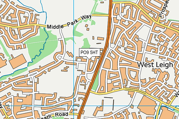 PO9 5HT map - OS VectorMap District (Ordnance Survey)