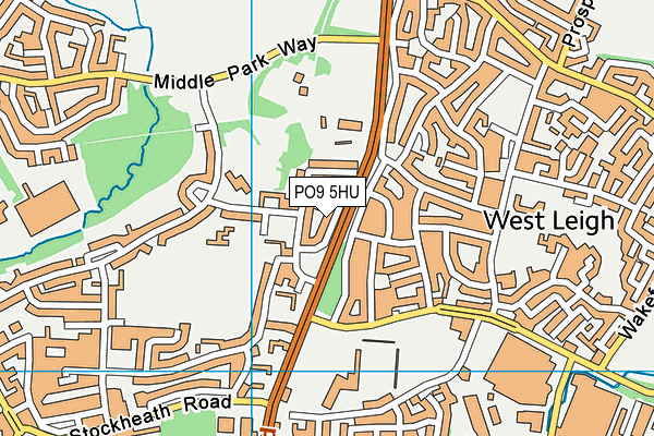 PO9 5HU map - OS VectorMap District (Ordnance Survey)