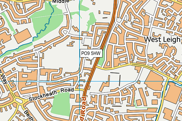 PO9 5HW map - OS VectorMap District (Ordnance Survey)