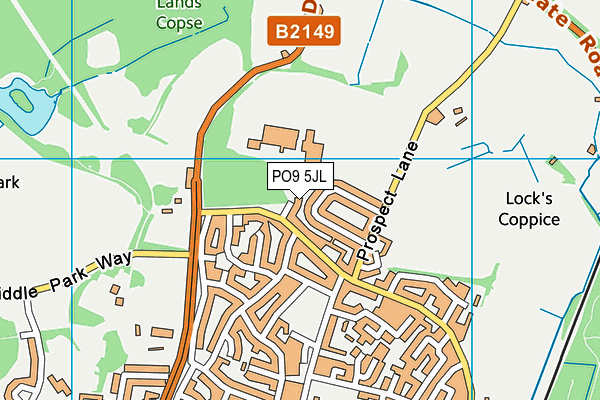 PO9 5JL map - OS VectorMap District (Ordnance Survey)