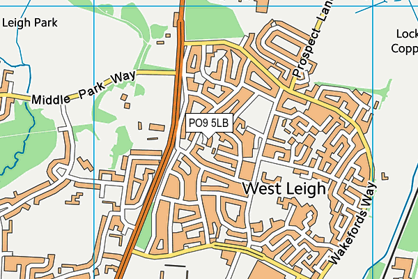 PO9 5LB map - OS VectorMap District (Ordnance Survey)