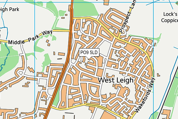 PO9 5LD map - OS VectorMap District (Ordnance Survey)