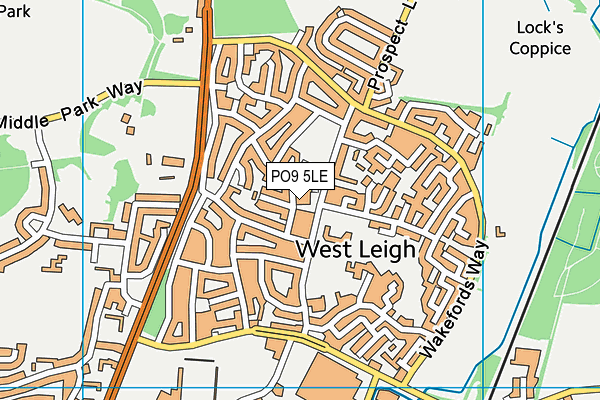 PO9 5LE map - OS VectorMap District (Ordnance Survey)