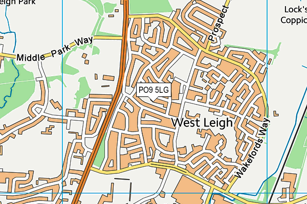 PO9 5LG map - OS VectorMap District (Ordnance Survey)