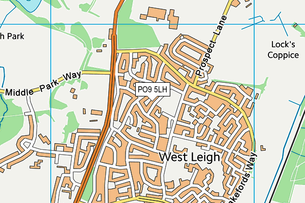 PO9 5LH map - OS VectorMap District (Ordnance Survey)