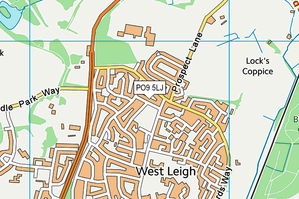 PO9 5LJ map - OS VectorMap District (Ordnance Survey)