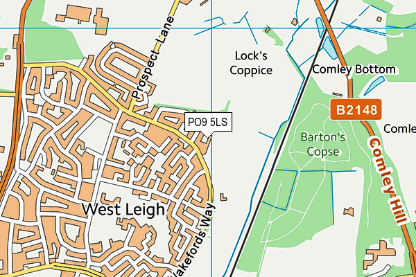 PO9 5LS map - OS VectorMap District (Ordnance Survey)