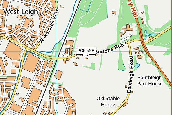PO9 5NB map - OS VectorMap District (Ordnance Survey)