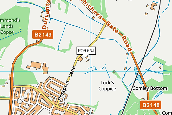 PO9 5NJ map - OS VectorMap District (Ordnance Survey)