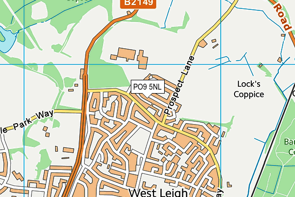 PO9 5NL map - OS VectorMap District (Ordnance Survey)