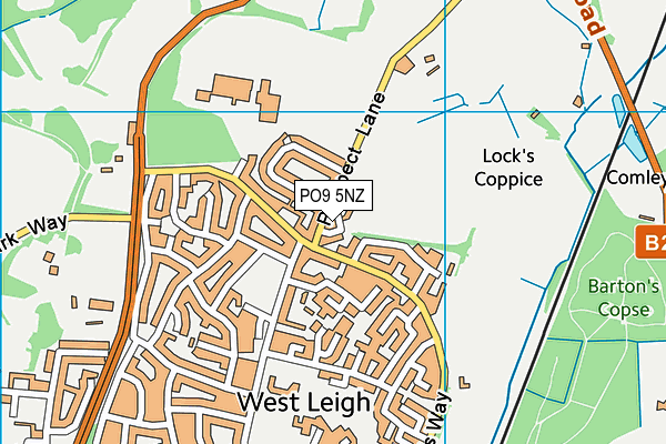 PO9 5NZ map - OS VectorMap District (Ordnance Survey)