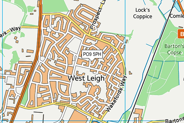 PO9 5PH map - OS VectorMap District (Ordnance Survey)