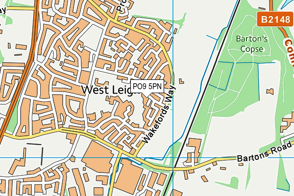 PO9 5PN map - OS VectorMap District (Ordnance Survey)