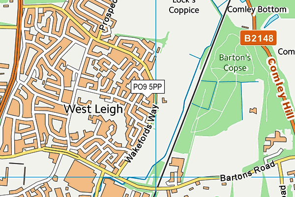 PO9 5PP map - OS VectorMap District (Ordnance Survey)