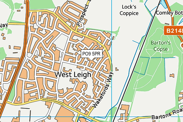 PO9 5PR map - OS VectorMap District (Ordnance Survey)