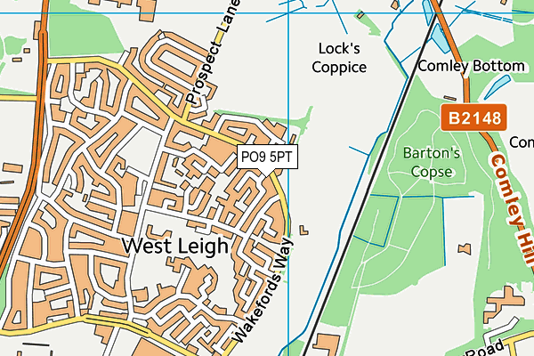 PO9 5PT map - OS VectorMap District (Ordnance Survey)