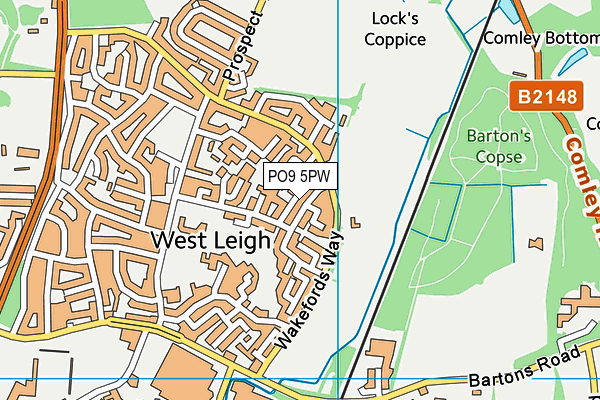 PO9 5PW map - OS VectorMap District (Ordnance Survey)