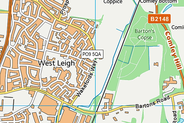 Bartons Green map (PO9 5QA) - OS VectorMap District (Ordnance Survey)