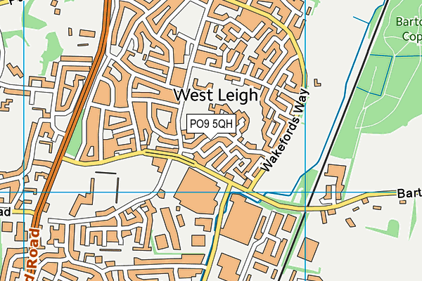 PO9 5QH map - OS VectorMap District (Ordnance Survey)