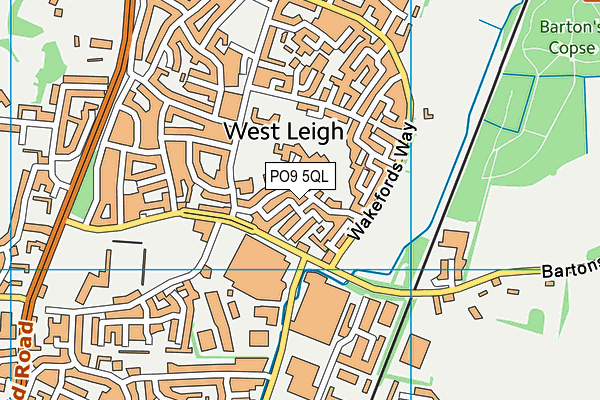 PO9 5QL map - OS VectorMap District (Ordnance Survey)