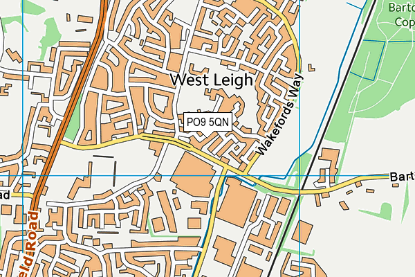 PO9 5QN map - OS VectorMap District (Ordnance Survey)