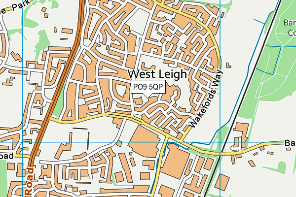 PO9 5QP map - OS VectorMap District (Ordnance Survey)