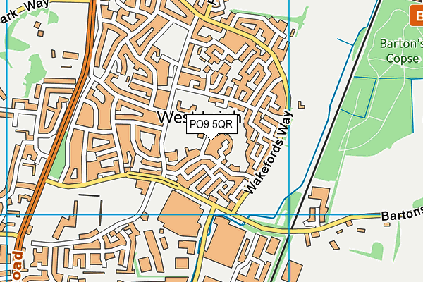 PO9 5QR map - OS VectorMap District (Ordnance Survey)