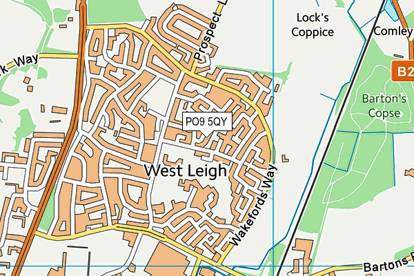 PO9 5QY map - OS VectorMap District (Ordnance Survey)