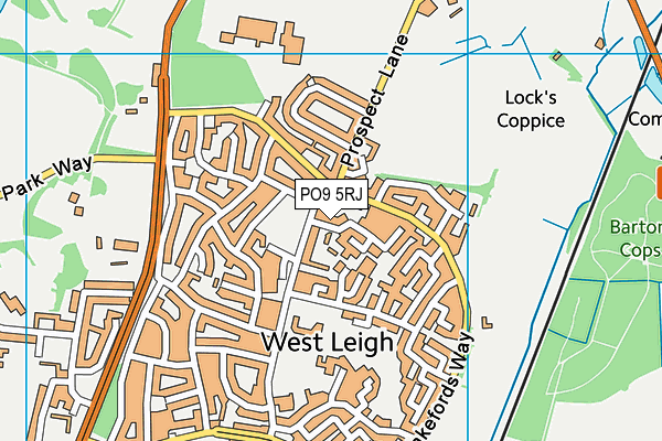 PO9 5RJ map - OS VectorMap District (Ordnance Survey)