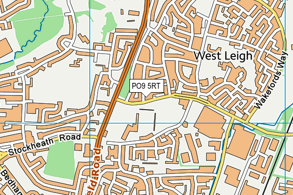 PO9 5RT map - OS VectorMap District (Ordnance Survey)