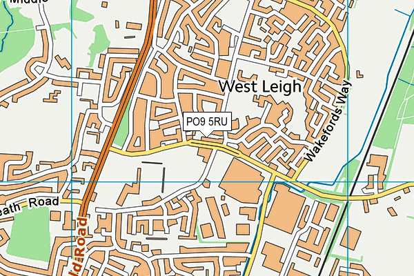 PO9 5RU map - OS VectorMap District (Ordnance Survey)