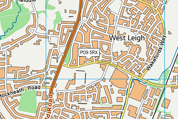 PO9 5RX map - OS VectorMap District (Ordnance Survey)