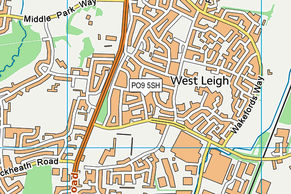 PO9 5SH map - OS VectorMap District (Ordnance Survey)